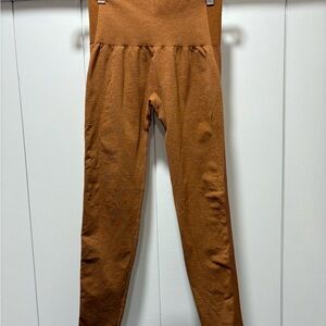 NVGTN Burnt Orange High Waist Leggings Size Small Gym CrossFit Training Seamless